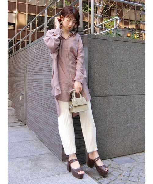 MURUA（ムルーア）の「ルーズオーバーシャツ（シャツ/ブラウス・レディース・ホワイト/ベージュ/ピンク・FREE）」の14枚目の写真