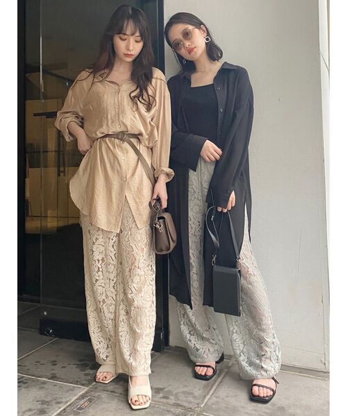 MURUA（ムルーア）の「ルーズオーバーシャツ（シャツ/ブラウス・レディース・ホワイト/ベージュ/ピンク・FREE）」の12枚目の写真