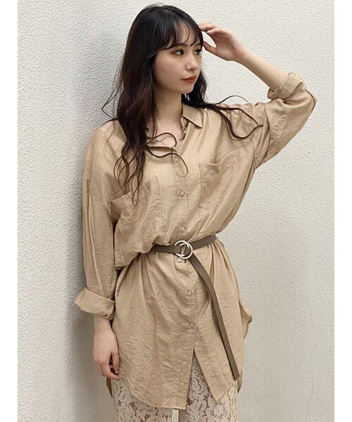 MURUA（ムルーア）の「ルーズオーバーシャツ（シャツ/ブラウス・レディース・ホワイト/ベージュ/ピンク・FREE）」の18枚目の写真