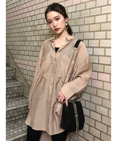 MURUA（ムルーア）の「ルーズオーバーシャツ（シャツ/ブラウス・レディース・ホワイト/ベージュ/ピンク・FREE）」の10枚目の写真