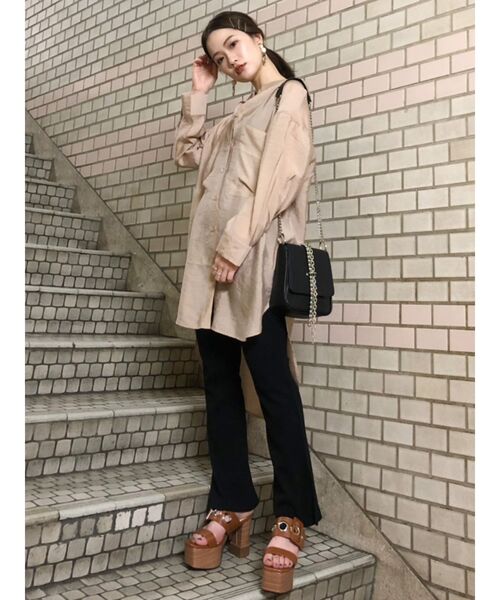 MURUA（ムルーア）の「ルーズオーバーシャツ（シャツ/ブラウス・レディース・ホワイト/ベージュ/ピンク・FREE）」の13枚目の写真