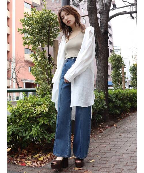 MURUA（ムルーア）の「ルーズオーバーシャツ（シャツ/ブラウス・レディース・ホワイト/ベージュ/ピンク・FREE）」の8枚目の写真