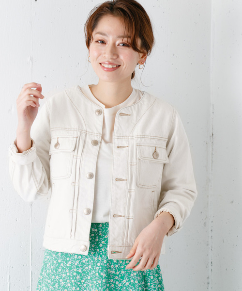 URBAN RESEARCH Sonny Label(アーバンリサーチサニーレーベル)の「Moname CREW NECK JEAN JACKET(デニムジャケット)」|オフホワイト