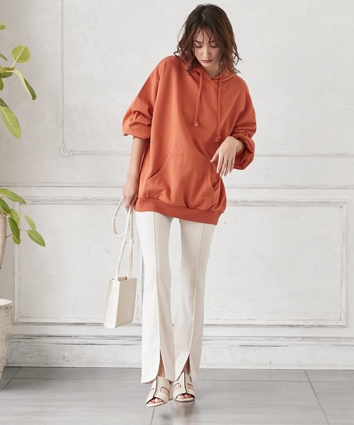 KOBE LETTUCE(コウベレタス)の「フロントスリットフレアパンツ(その他パンツ・レディース・ライトベージュ/ブラック・FREE)」の11枚目の写真