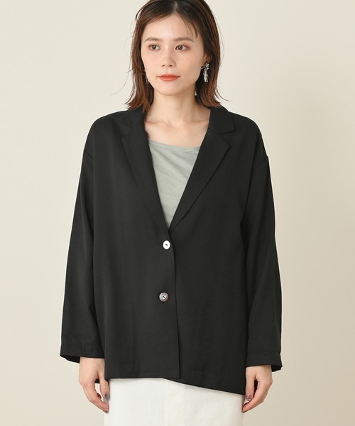 Omekashi（オメカシ）の「テーラーシャツジャケット（テーラードジャケット・レディース・ブラック/ベージュ・FREE）」の7枚目の写真
