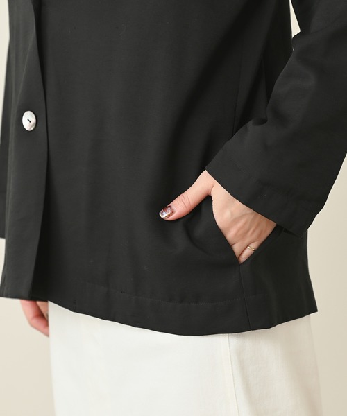 Omekashi（オメカシ）の「テーラーシャツジャケット（テーラードジャケット・レディース・ブラック/ベージュ・FREE）」の10枚目の写真
