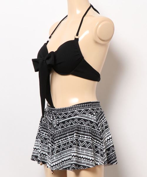 LEAD(リード)の「3点セットトライバル×ファンシージャガードクロスビキニ水着(水着・レディース・ブラック/モカ/ライトアッシュグレー・M/L/M)」の6枚目の写真