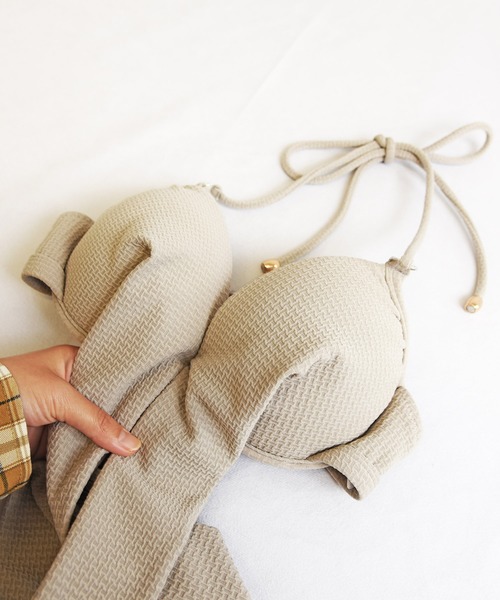 LEAD(リード)の「3点セットトライバル×ファンシージャガードクロスビキニ水着(水着・レディース・ブラック/モカ/ライトアッシュグレー・M/L/M)」の18枚目の写真