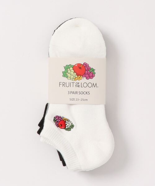 FRUIT OF THE LOOM（フルーツオブザルーム）の「アンクル丈底パイル刺繍3p / アンクル丈ソックス / リーズナブル / モノトーン / シンプル（ソックス/靴下・レディース・マルチ・FREE）」の3枚目の写真