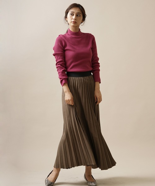 rps（アールピーエス）の「ツイルピーチプリーツスカート（スカート・レディース・ブラウン/チャコールグレー/ラベンダー/カーキ・M）」の14枚目の写真