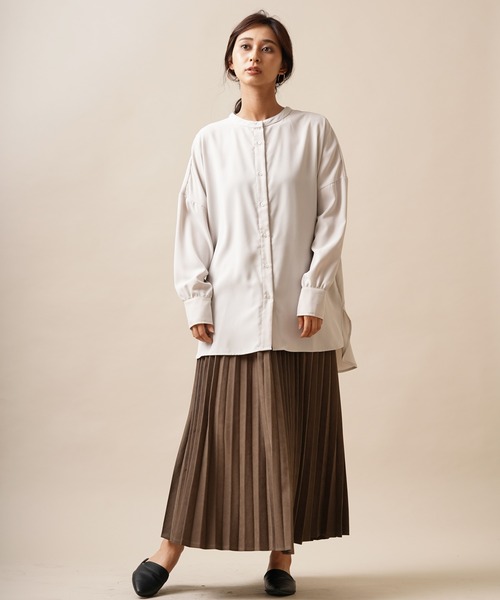 rps（アールピーエス）の「ツイルピーチプリーツスカート（スカート・レディース・ブラウン/チャコールグレー/ラベンダー/カーキ・M）」の20枚目の写真