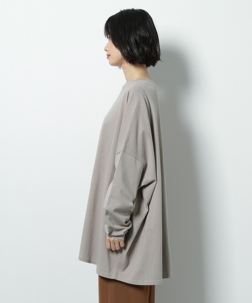 LAKOLE(ラコレ)の「オープンエンドスーパーBIG-Tシャツ / LAKOLE(Tシャツ/カットソー・レディース・バーガンディー/オフホワイト/サンドグレー/ダークブラウン/ブルー・MEDIUM/SMALL)」の9枚目の写真