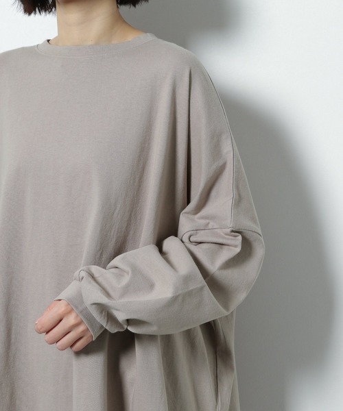 LAKOLE(ラコレ)の「オープンエンドスーパーBIG-Tシャツ / LAKOLE(Tシャツ/カットソー・レディース・バーガンディー/オフホワイト/サンドグレー/ダークブラウン/ブルー・MEDIUM/SMALL)」の14枚目の写真