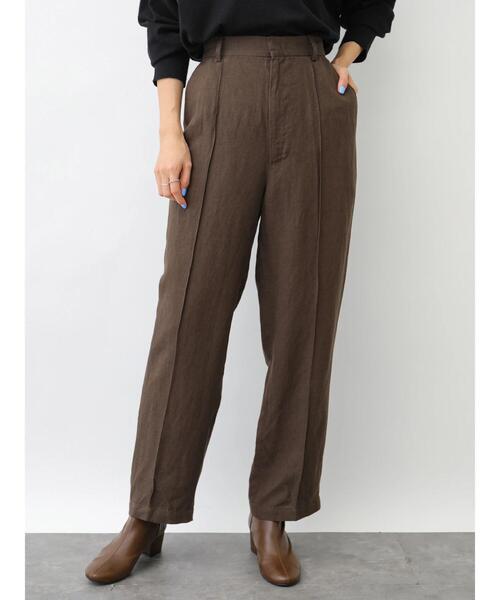 AMERICAN HOLIC（アメリカンホリック）の「センタータックリネンブレンドパンツ　〇＊（その他パンツ・レディース・ブラウン/その他9/ダークネイビー・M/L）」の4枚目の写真