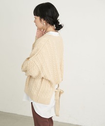 earth music&ecology | 【WEB限定】バックリボンケーブルニットプルオーバー ＊(ニット/セーター)