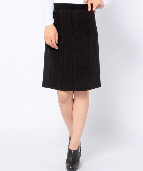 Another Edition（アナザーエディション）の「フクレジャカードカットスカート/AE フクレ JQ CUT SK◆（スカート・レディース・オフホワイト/ブラック/ダークグレー・フリー）」の2枚目の写真