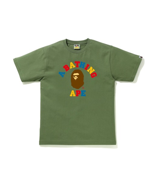 A BATHING APE(アベイシングエイプ)の「COLORS COLLEGE TEE M(Tシャツ/カットソー・メンズ・ブラウン/ブラック/グレー/オリーブ/ネイビー/ピンク・XX-LARGE/LARGE/MEDIUM/SMALL/X-LARGE/XXX-LARGE)」の4枚目の写真