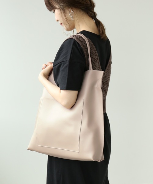 Simplicite（サンプリシテ）の「ソフトギャザーワンハンドルトートバッグ◆（トートバッグ・レディース・アイボリー/グレー/ベージュ・FREE）」の16枚目の写真