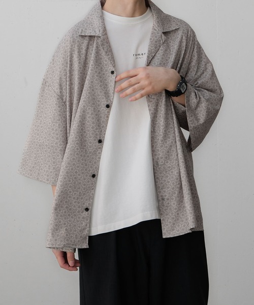 remer（リメール）の「loose floral shirt 【小花柄】/ルーズフローラルシャツ（シャツ/ブラウス・メンズ・ブラック/ベージュ・SMALL/MEDIUM/LARGE）」の11枚目の写真