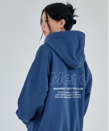 A'GEM/9 × .kom『ACOVER/オコボ』YOUTH MERC CLUB HOODIE/(裏起毛) 英字バックデザイン フーディー