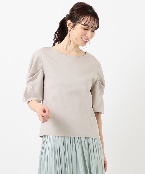 ANY(エニィ)の「【定番人気】シルケットスムースタック カットソー(Tシャツ/カットソー・レディース・グレー系/ベージュ系/アイボリー系/ライラック系/ピーコックグリーン系/ブラック系/ピンク系・2/3)」の18枚目の写真