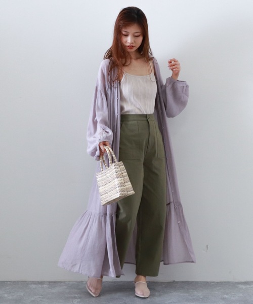 archives（アルシーヴ）の「バックリボンボリュームギャザーワンピース（ワンピース・レディース・グレー/マスタード/ピンクベージュ・MEDIUM）」の14枚目の写真