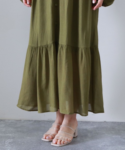 archives（アルシーヴ）の「バックリボンボリュームギャザーワンピース（ワンピース・レディース・グレー/マスタード/ピンクベージュ・MEDIUM）」の15枚目の写真