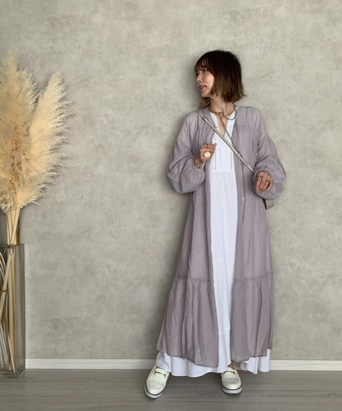 archives（アルシーヴ）の「バックリボンボリュームギャザーワンピース（ワンピース・レディース・グレー/マスタード/ピンクベージュ・MEDIUM）」の22枚目の写真