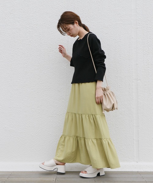 Kastane カスタネ のファッション トップス パッチワーク編み地切替プルオーバー Tシャツ カットソー