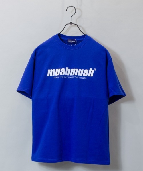 muahmuah(ムーアムーア)の「MUAHMUAH-フロント・発砲ロゴ-SSTEE/ムアムア(Tシャツ/カットソー・レディース・ホワイト/ブラック/ブルー/ネイビー・FREE)」の4枚目の写真