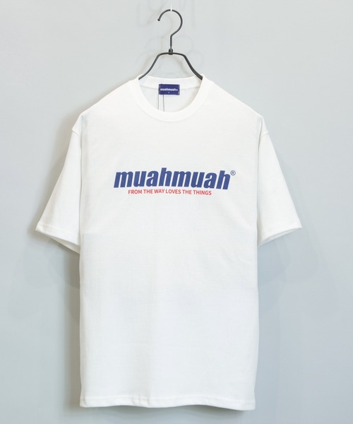 muahmuah(ムーアムーア)の「MUAHMUAH-フロント・発砲ロゴ-SSTEE/ムアムア(Tシャツ/カットソー・レディース・ホワイト/ブラック/ブルー/ネイビー・FREE)」の14枚目の写真