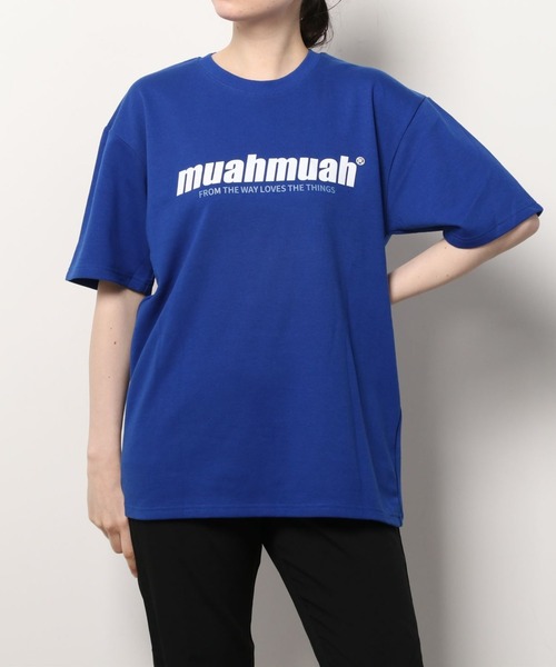 muahmuah(ムーアムーア)の「MUAHMUAH-フロント・発砲ロゴ-SSTEE/ムアムア(Tシャツ/カットソー・レディース・ホワイト/ブラック/ブルー/ネイビー・FREE)」の19枚目の写真