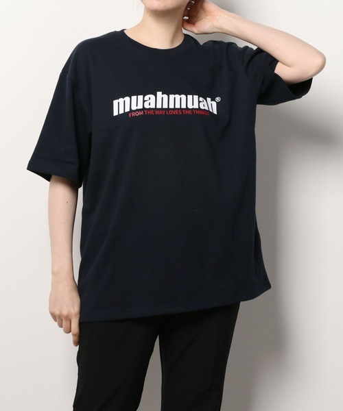 muahmuah(ムーアムーア)の「MUAHMUAH-フロント・発砲ロゴ-SSTEE/ムアムア(Tシャツ/カットソー・レディース・ホワイト/ブラック/ブルー/ネイビー・FREE)」の18枚目の写真