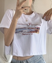 BEACHプリントチビTシャツ