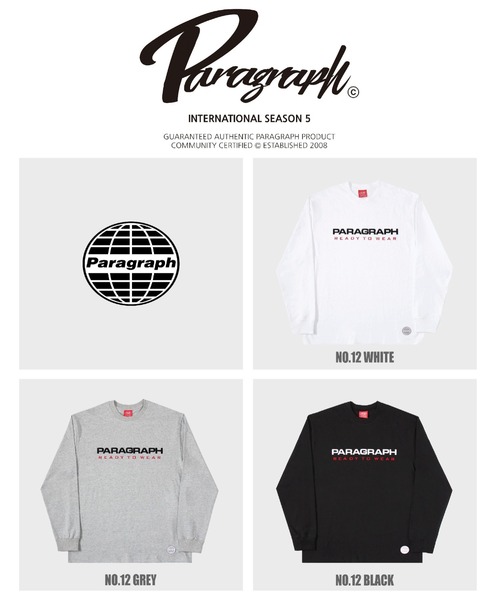 Paragraph(パラグラフ)の「『paragraph/パラグラフ』PARAGRAPH READY EMBROIDERY LONG T/ロゴプリント ロングスリーブカットソー(Tシャツ/カットソー・メンズ・グレー/ホワイト/ブラック・FREE)」の5枚目の写真