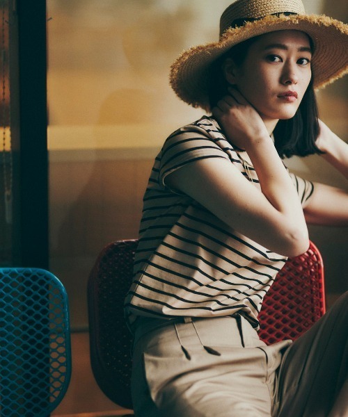 Andemiu（アンデミュウ）の「フレンチボーダーカットソー949667（Tシャツ/カットソー・レディース・ホワイト/ベージュ/ネイビー・FREE）」の2枚目の写真