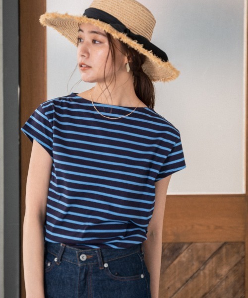 Andemiu（アンデミュウ）の「フレンチボーダーカットソー949667（Tシャツ/カットソー・レディース・ホワイト/ベージュ/ネイビー・FREE）」の3枚目の写真