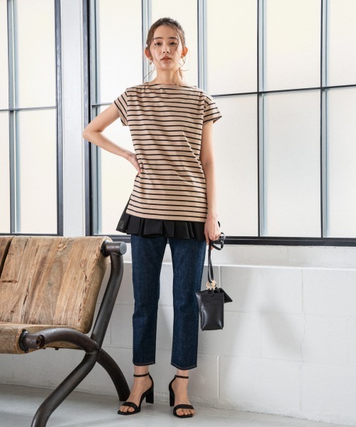 Andemiu（アンデミュウ）の「フレンチボーダーカットソー949667（Tシャツ/カットソー・レディース・ホワイト/ベージュ/ネイビー・FREE）」の18枚目の写真