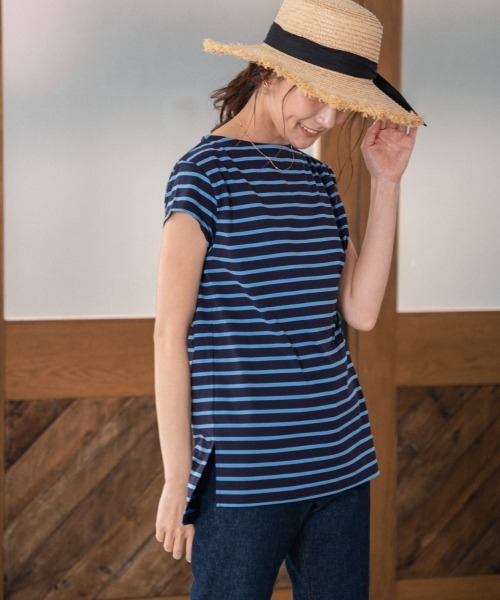 Andemiu（アンデミュウ）の「フレンチボーダーカットソー949667（Tシャツ/カットソー・レディース・ホワイト/ベージュ/ネイビー・FREE）」の9枚目の写真