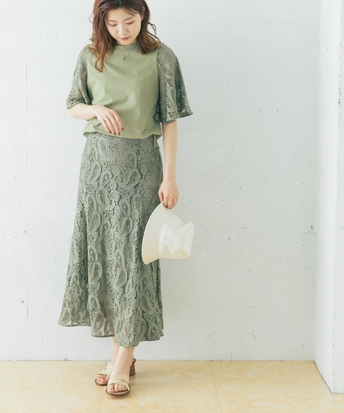 URBAN RESEARCH ROSSO WOMEN（アーバンリサーチ　ロッソ）の「ペイズリーレーススリーブプルオーバー（Tシャツ/カットソー・レディース・ブラック/ミント/グレー系その他・FREE）」の7枚目の写真