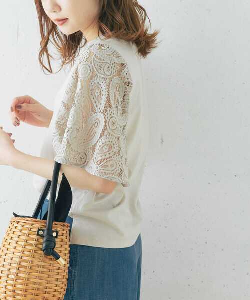 URBAN RESEARCH ROSSO WOMEN（アーバンリサーチ　ロッソ）の「ペイズリーレーススリーブプルオーバー（Tシャツ/カットソー・レディース・ブラック/ミント/グレー系その他・FREE）」の9枚目の写真