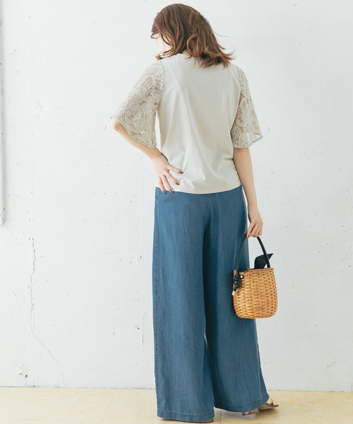 URBAN RESEARCH ROSSO WOMEN（アーバンリサーチ　ロッソ）の「ペイズリーレーススリーブプルオーバー（Tシャツ/カットソー・レディース・ブラック/ミント/グレー系その他・FREE）」の13枚目の写真