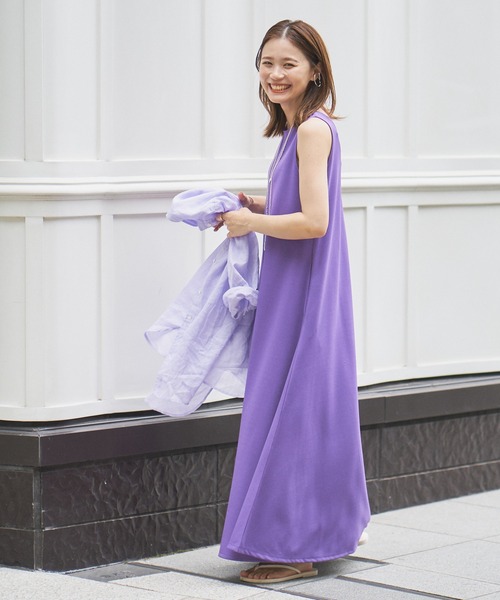 カットジョーゼットノースリワンピース ワンピース Onf オンフ ワンピース Omekashi オメカシ のファッション