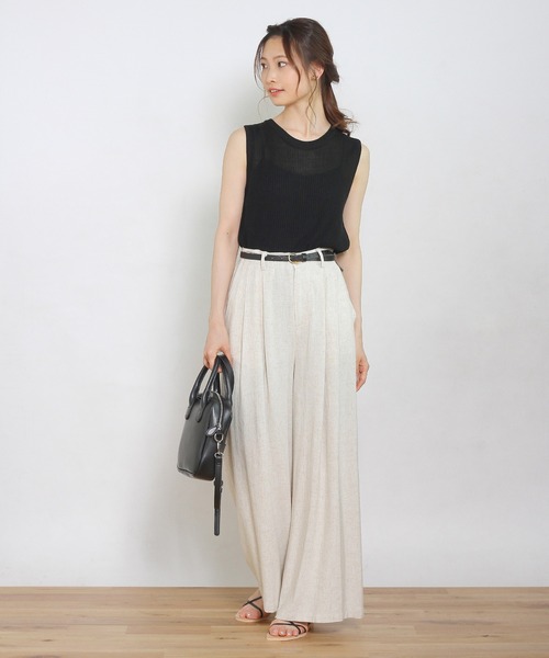 Crisp（クリスプ）の「2タックワイドパンツ（その他パンツ・レディース・ダークブラウン/ナチュラル・FREE）」の5枚目の写真