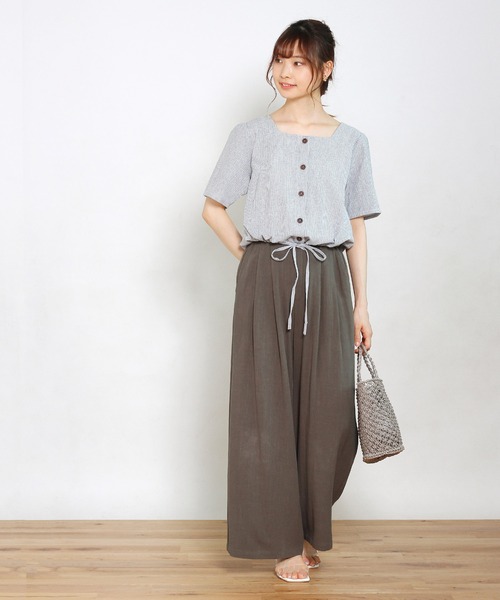 Crisp（クリスプ）の「2タックワイドパンツ（その他パンツ・レディース・ダークブラウン/ナチュラル・FREE）」の3枚目の写真