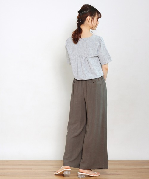 Crisp（クリスプ）の「2タックワイドパンツ（その他パンツ・レディース・ダークブラウン/ナチュラル・FREE）」の4枚目の写真