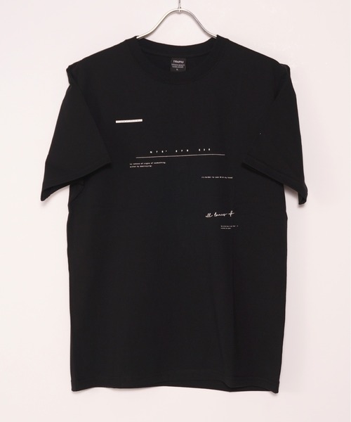 TRAP/U (トラップユー)の「16/-天竺空紡糸 フロント&バック ワンポイント プリント コットン 半袖 Tシャツ(Tシャツ/カットソー・メンズ・ホワイト/ブラック・M/L)」の5枚目の写真