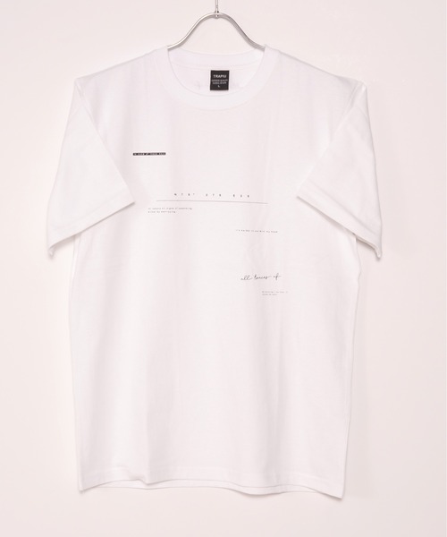 TRAP/U (トラップユー)の「16/-天竺空紡糸 フロント&バック ワンポイント プリント コットン 半袖 Tシャツ(Tシャツ/カットソー・メンズ・ホワイト/ブラック・M/L)」の6枚目の写真