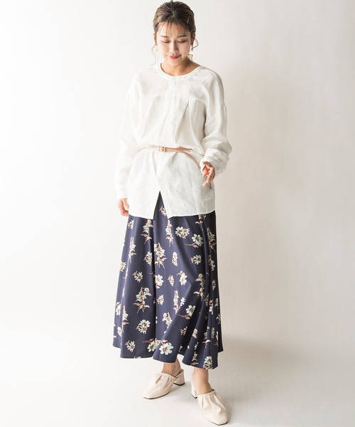 MILLION CARATS(ミリオンカラッツ)の「【STYLE4】フレンチリネン2WAYロングシャツ(シャツ/ブラウス・レディース・オフホワイト/オレンジ/ネイビー・FREE)」の7枚目の写真