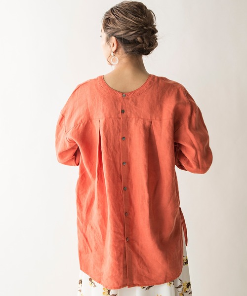 MILLION CARATS(ミリオンカラッツ)の「【STYLE4】フレンチリネン2WAYロングシャツ(シャツ/ブラウス・レディース・オフホワイト/オレンジ/ネイビー・FREE)」の13枚目の写真